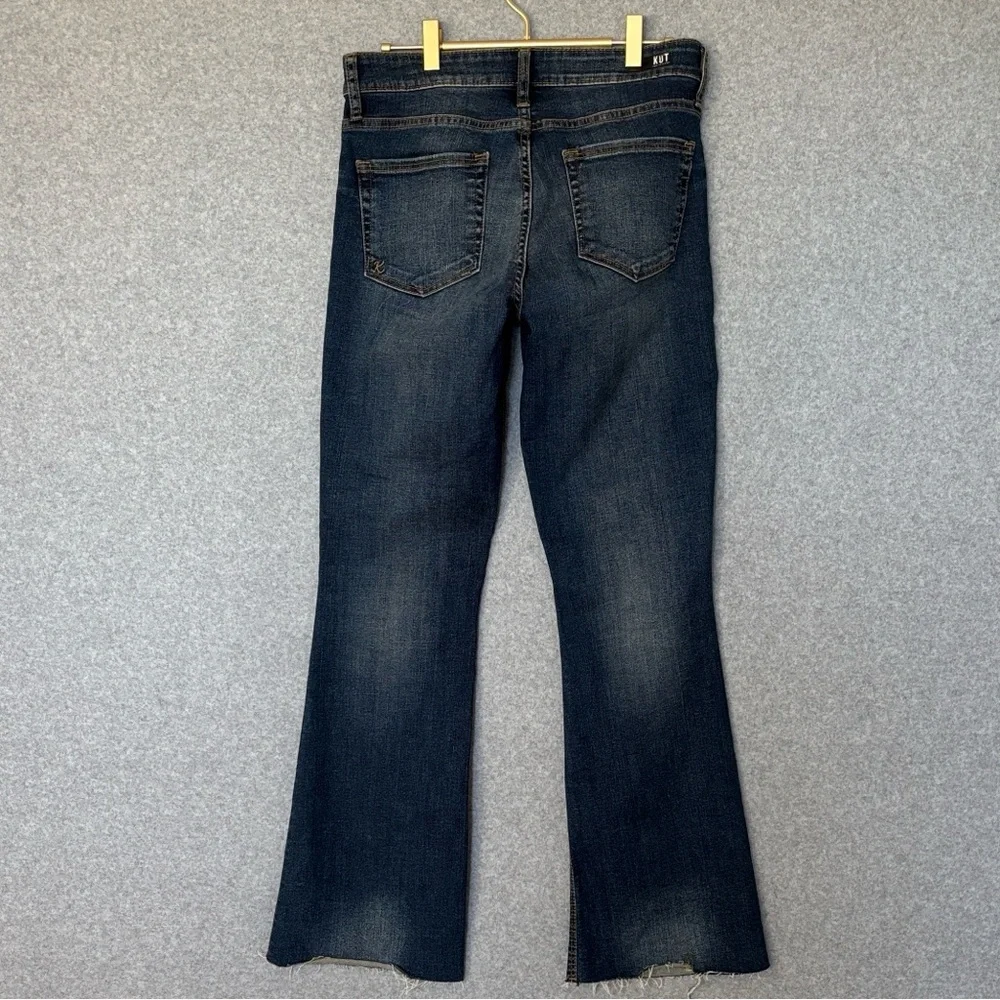 Kut from the Kloth Stella High Rise Flare Jean Pant 4 Dark Base Wash - Picture 3 of 16